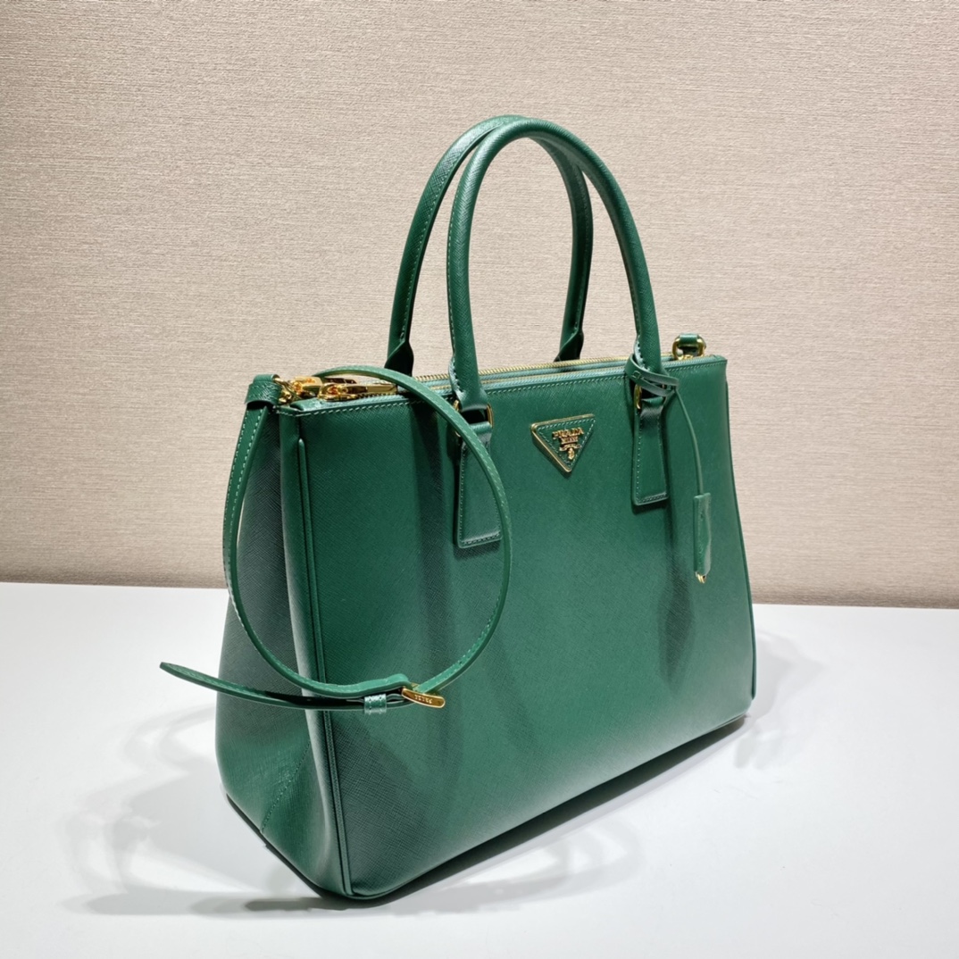 Prada Large Galleria Saffiano Leather Bag Tote Shoulder Bag Mango Green 1BA274